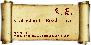 Kratochvill Rozália névjegykártya